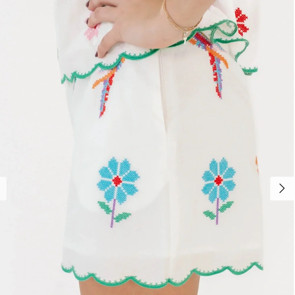 J. Marie tessie shorts embroidered Large L nwt - Picture 3 of 7